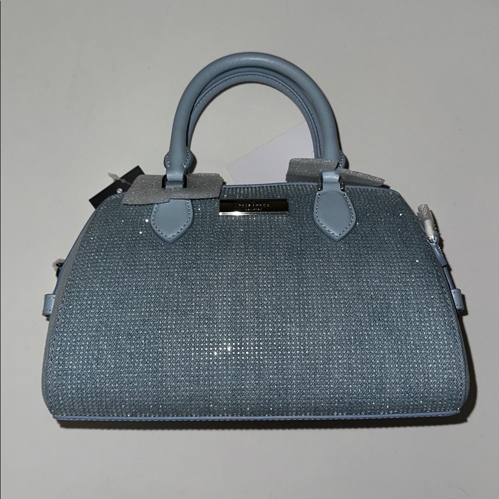 Kate Spade “Madison” Studded Denim Small Dolly Duffle Bag Purse Crossbody - Picture 6 of 8